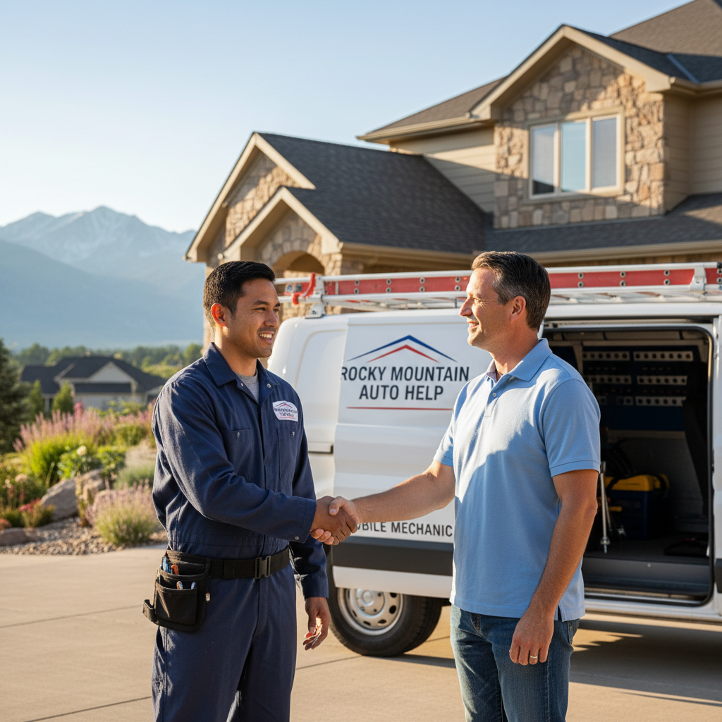 Mobile Mechanic Nearby technician greeting a customer